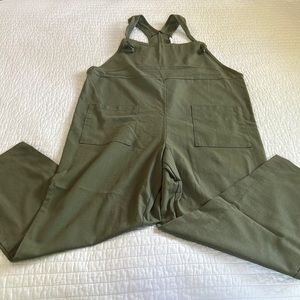 NWOT Carly Jean Los Angeles olive Tie Overalls